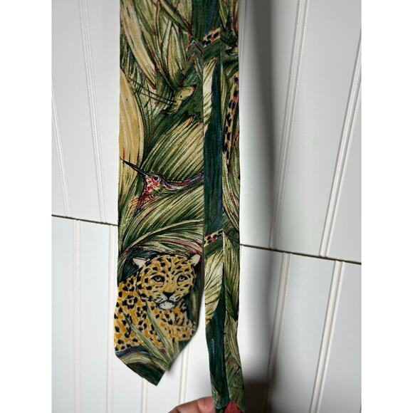 Vintage wwf world wildlife fund jaguar silk tie world wildlife fund - Picture 2 of 5